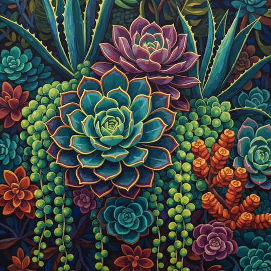 Deep Jungle Succulents (80 Colors)
