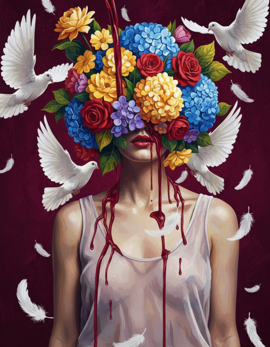 Floral Requiem (Board Canvas)