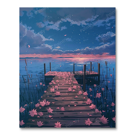 Night Blossoms on the Dock (Diamond Painting) Diamond Painting kit