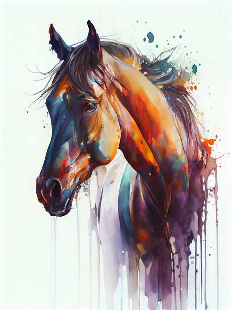 Paint Splash Horse I by Avery