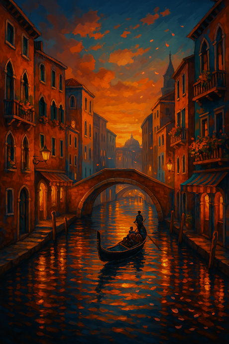 Venice Canal at Sunset (Diamond Painting) Diamond Painting kit