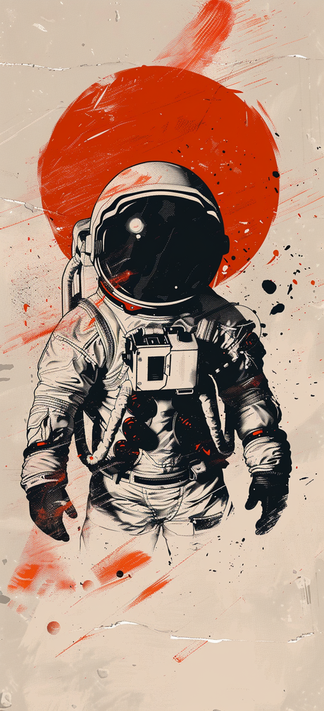 Astronaut in Red (Diamond Painting) Diamond Painting kit