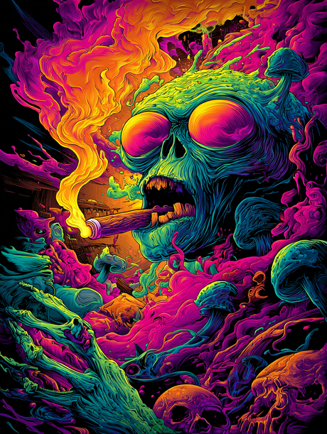 Vibrant Slime & Skull Pile (Diamond Painting) Diamond Painting kit