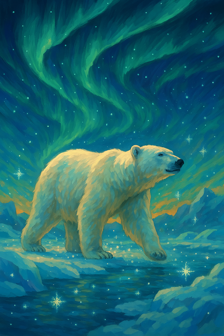 Aurora Polar Bear (Diamond Painting) Diamond Painting kit