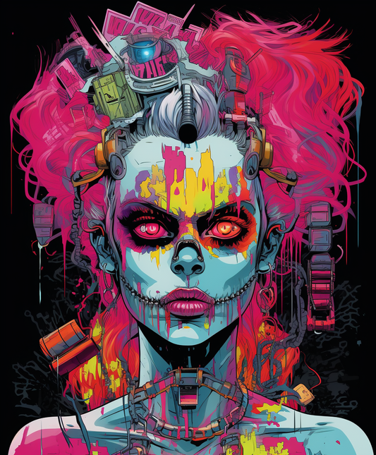 Cyborg with Stitched Mouth