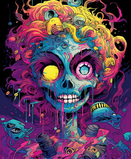 Psychedelic Zombie Girl (Diamond Painting) Diamond Painting kit