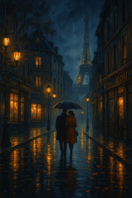 Rainy Paris Night (Diamond Painting) Diamond Painting kit