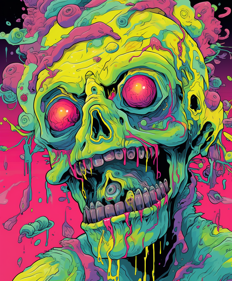 Skull in Psychedelic Slime (Diamond Painting) Diamond Painting kit