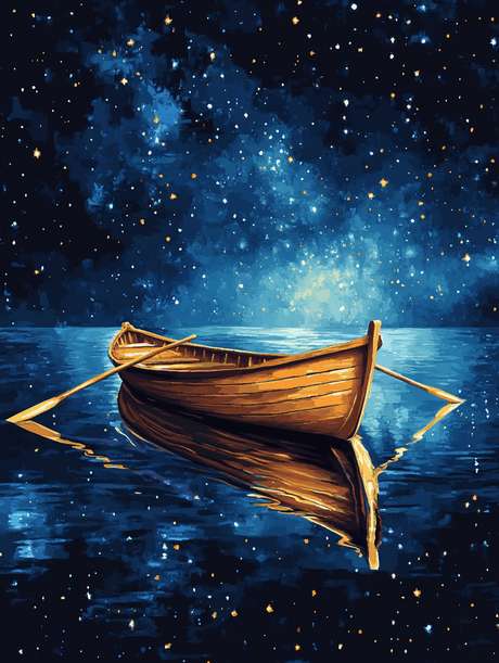 Boat under the Stars (Diamond Painting) Diamond Painting kit