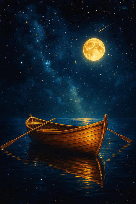 Boat Under the Moon (Diamond Painting) Diamond Painting kit