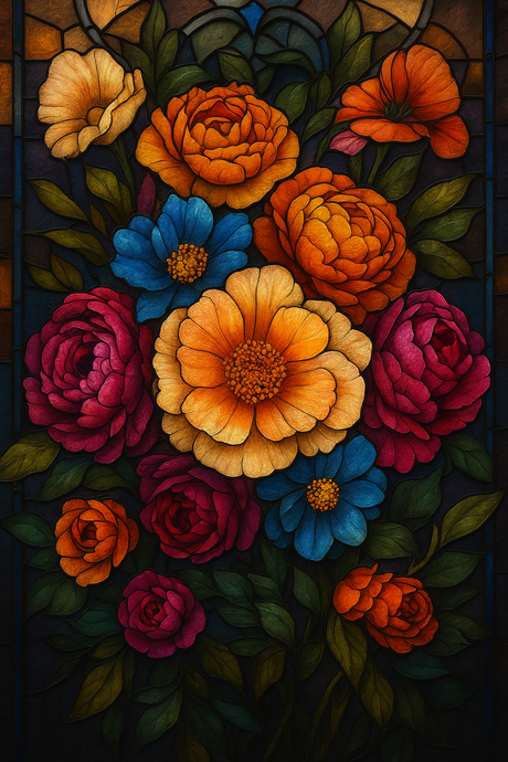 Stained Glass Bloomlight Window (Diamond Painting) Diamond Painting kit