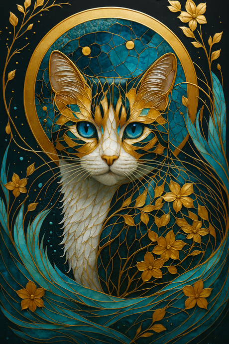 Stained Glass Divine Cat (Diamond Painting) Diamond Painting kit