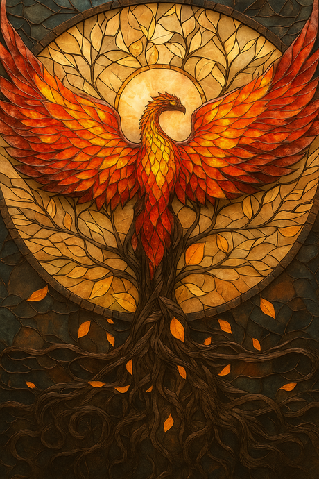 Stained Glass Phoenix (Diamond Painting) Diamond Painting kit