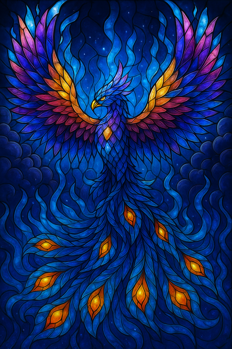 Stained Glass Eternal Phoenix (Diamond Painting) Diamond Painting kit