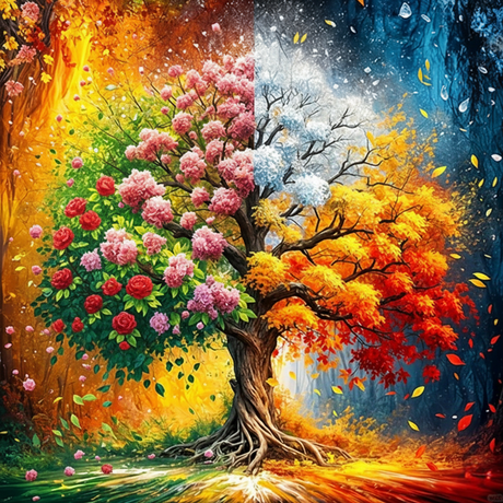 Four Season Tree (150 Color Diamond Painting) Diamond Painting kit