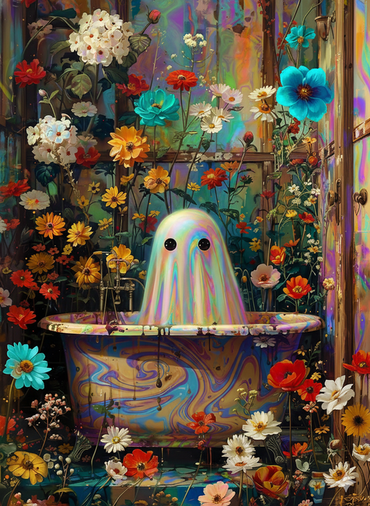 Rainbow Ghost, Floral Bathtub
