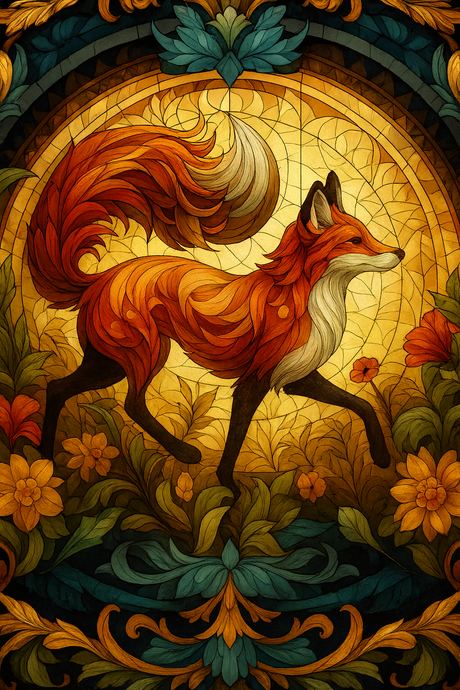 Stained Glass Radiant Fox (Diamond Painting) Diamond Painting kit