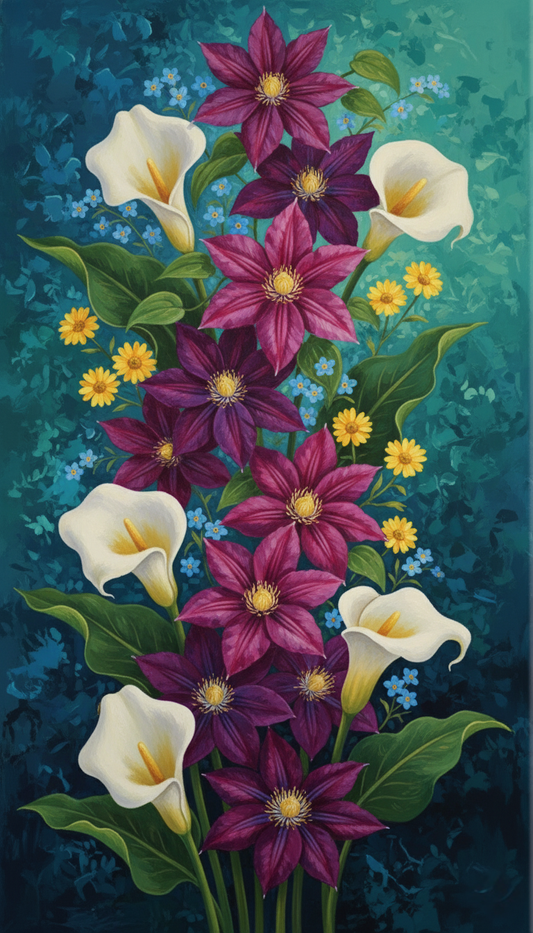 Clematis & Lily Floral Column