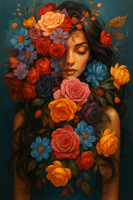 Floral Masked Beauty (Diamond Painting) Diamond Painting kit