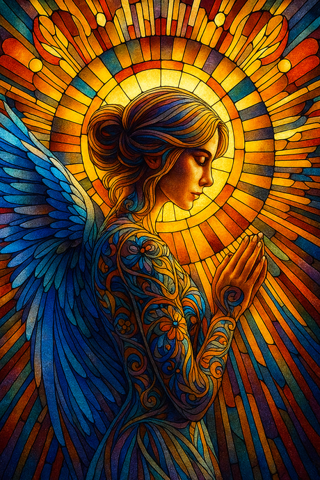 Stained Glass Heaven’s Prayer (Diamond Painting) Diamond Painting kit