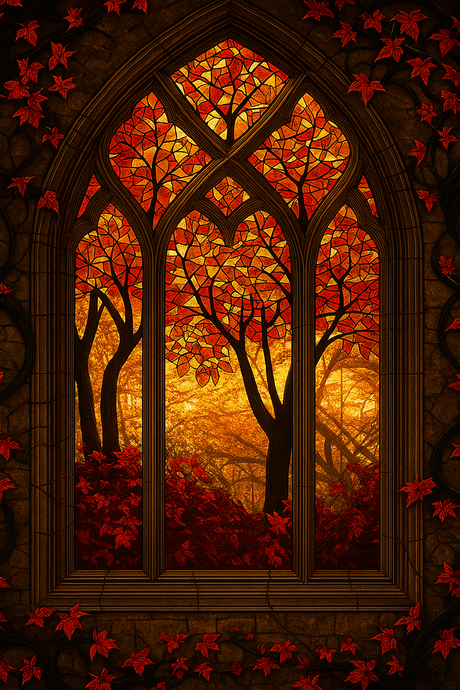 Stained Glass Autumn Cathedral (Diamond Painting) Diamond Painting kit