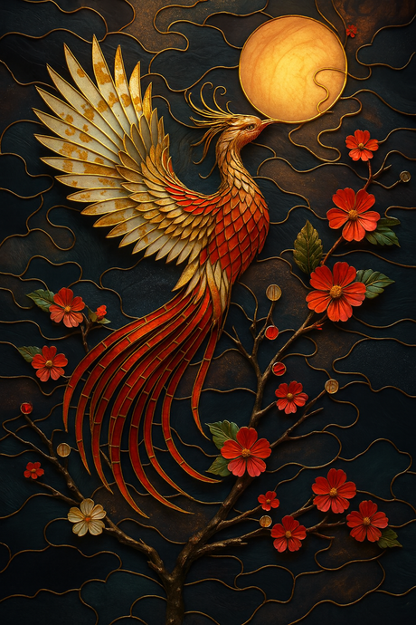 Stained Glass Rise of the Phoenix (Diamond Painting) Diamond Painting kit