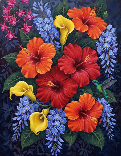 Hibiscus and Calla Lilies