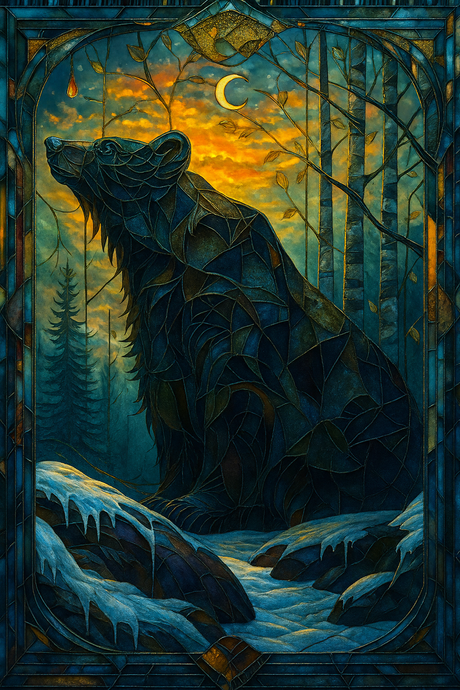 Stained Glass Spirit of the Bear (Diamond Painting) Diamond Painting kit