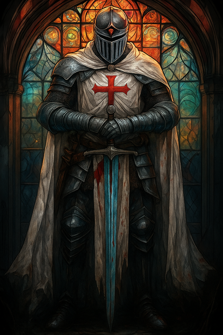 Stained Glass Knight of the Cross (Diamond Painting) Diamond Painting kit