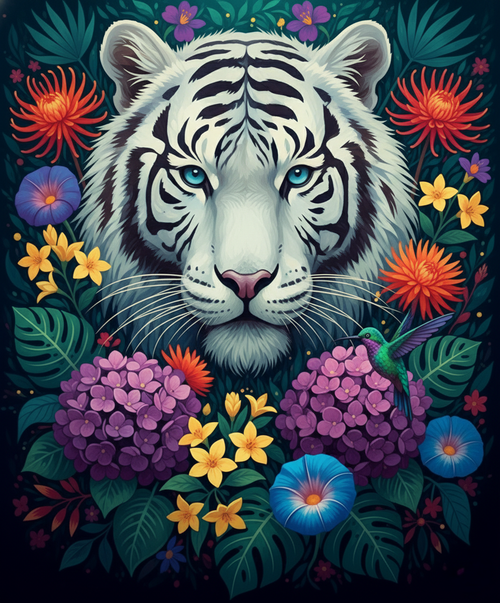 White Tiger and Hummingbird