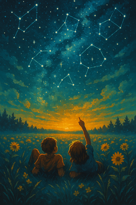 Children under constellations (Diamond Painting) Diamond Painting kit