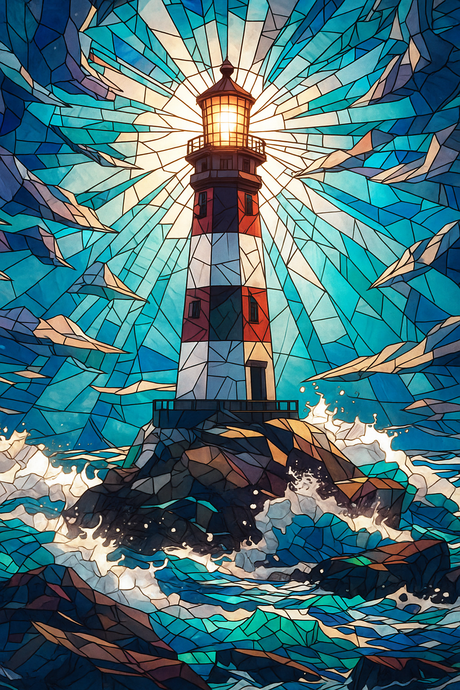 Stained Glass Lighthouse Beacon (Diamond Painting) Diamond Painting kit