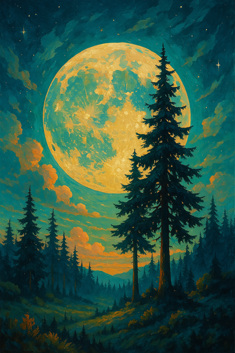 floating forests Halloween Paint by Numbers kit