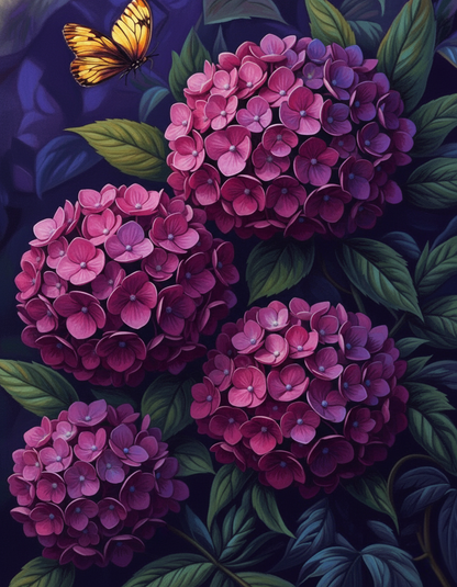 Butterfly on Purple Flowers