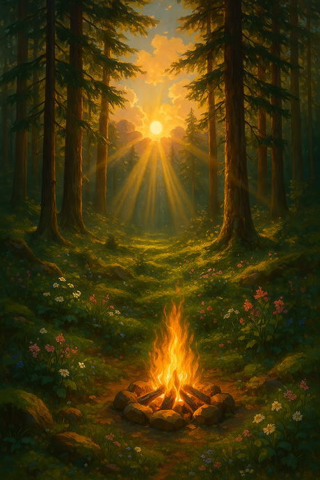 Campfire In The Morning Light (Diamond Painting) Diamond Painting kit