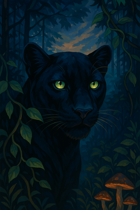 Panther in the Moonlit Jungle (Diamond Painting) Diamond Painting kit