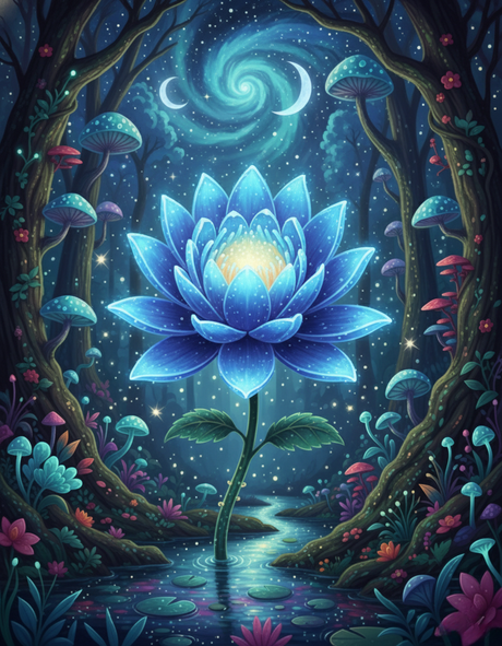 Celestial Bloom, Swirling Sky (Diamond Painting) Diamond Painting kit