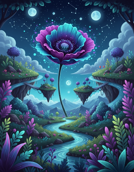 Night Bloom Constellation Sky (Diamond Painting) Diamond Painting kit