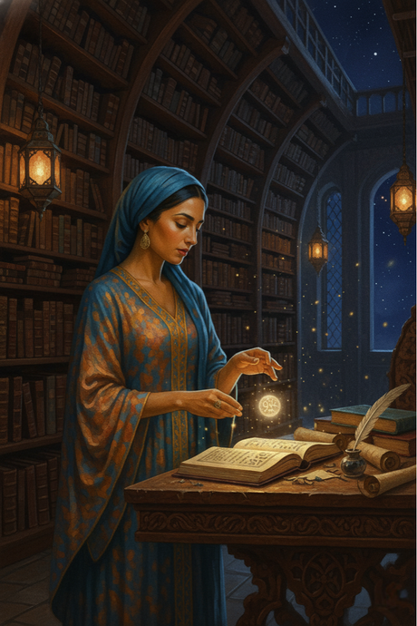 Woman Reading, Starry Library (Diamond Painting) Diamond Painting kit