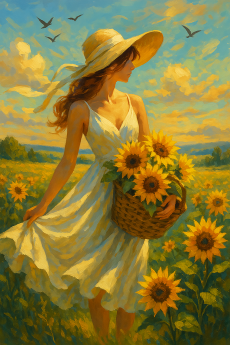 Sunflower Serenade Halloween Paint by Numbers kit
