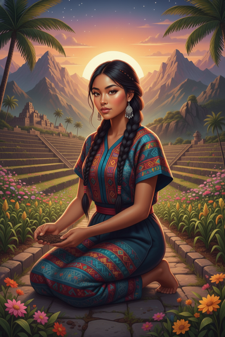 Maya Woman, Temple Steps (Diamond Painting) Diamond Painting kit