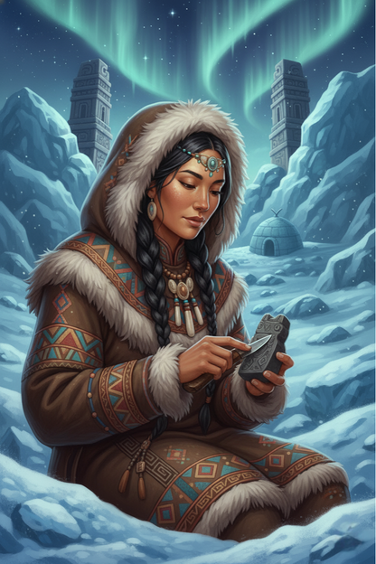 Inuit Woman in Fur Hood