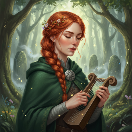 Celtic Musician in Forest (Diamond Painting) Diamond Painting kit