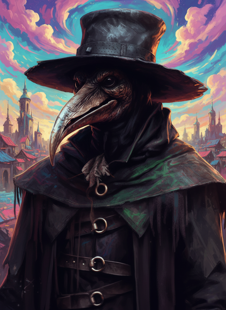 Plague Doctor and Sunset (Diamond Painting) Diamond Painting kit