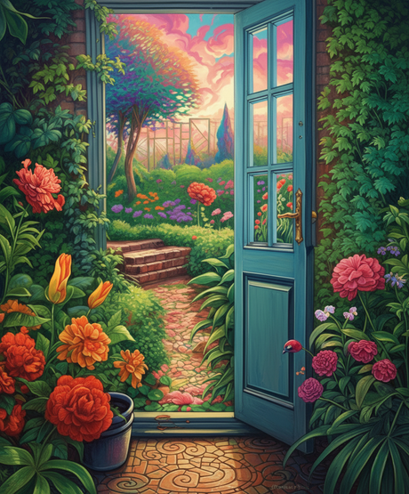 Open Door to Garden (Diamond Painting) Diamond Painting kit