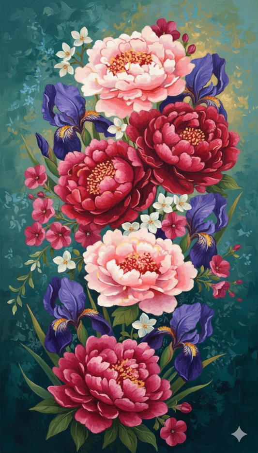 Red & Pink Peony Bloom