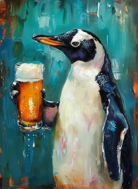 Penguin with Pint (Diamond Painting) Diamond Painting kit