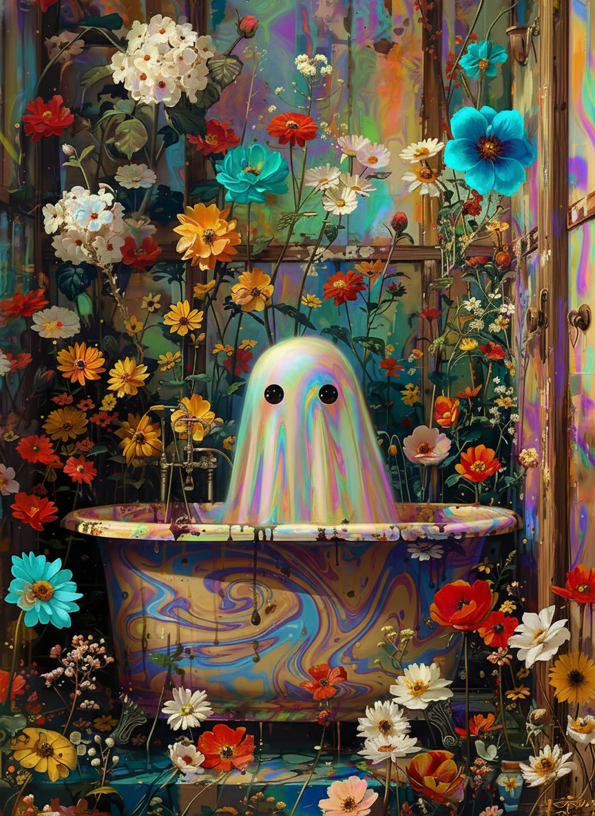 Psychedelic Bathtub Ghost (100 Color Diamond Painting) Diamond Painting kit