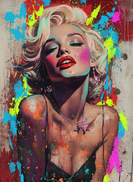 Marilyn, Neon Splatter (Diamond Painting) Diamond Painting kit