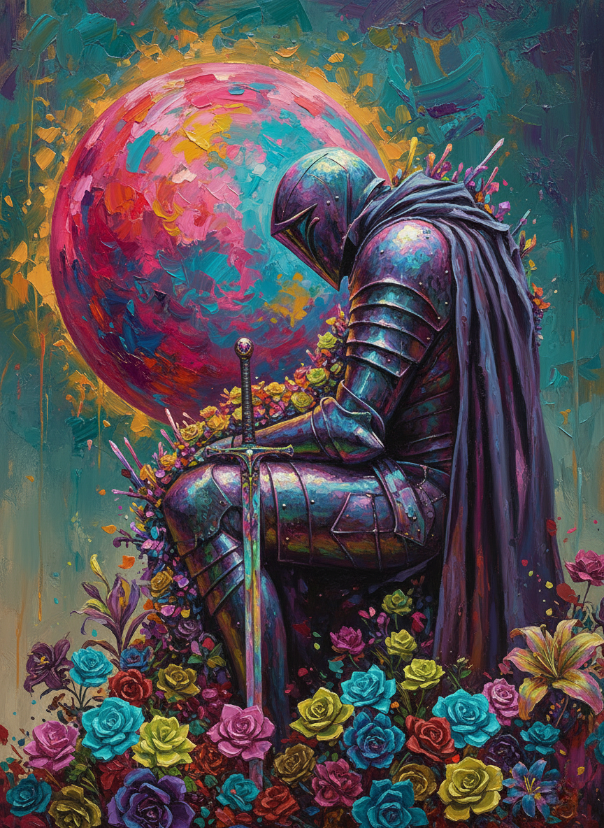 Knight of Bloom (100 Color Diamond Painting)